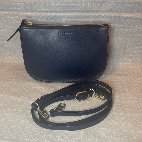 Lo & Sons Waverley 2 Large Bag in Navy Blue/Gold/Camel